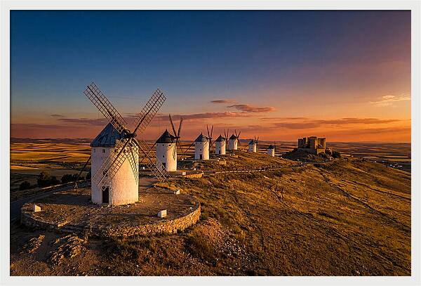 Consuegra Windmills At Sunset