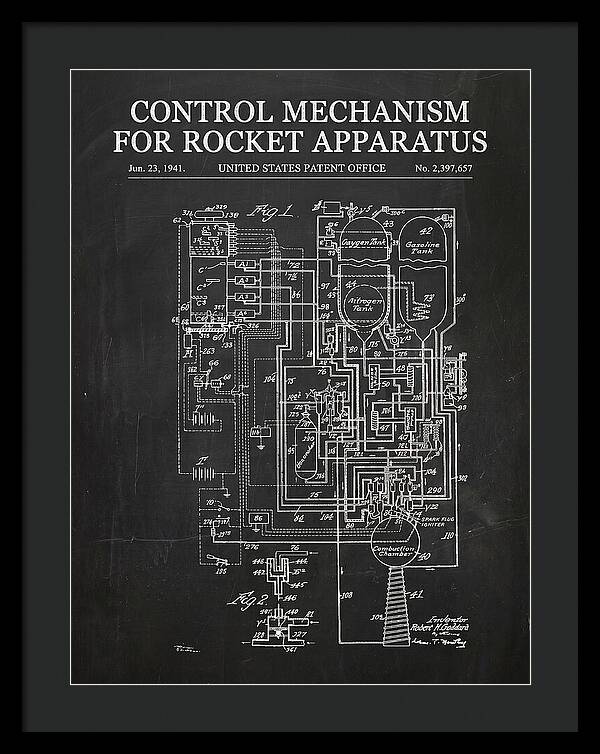 Control Mechanism For Rocket Apparatus Goddard Chalkboard Patent Us2397657