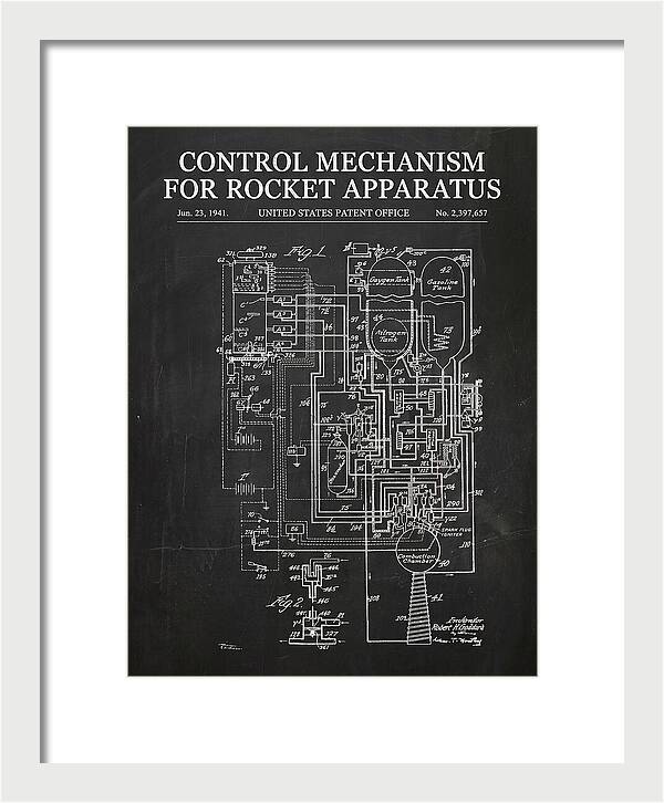 Control Mechanism For Rocket Apparatus Goddard Chalkboard Patent Us2397657