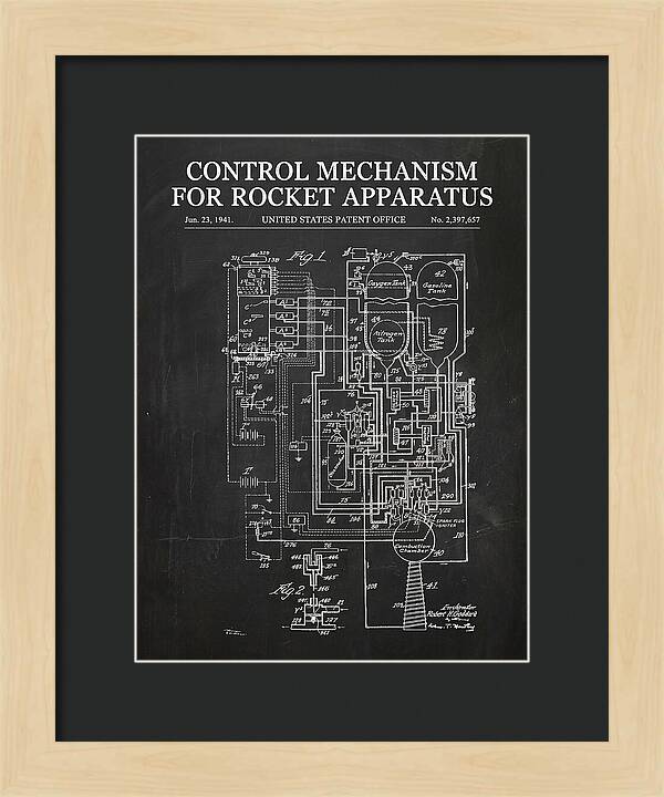 Control Mechanism For Rocket Apparatus Goddard Chalkboard Patent Us2397657