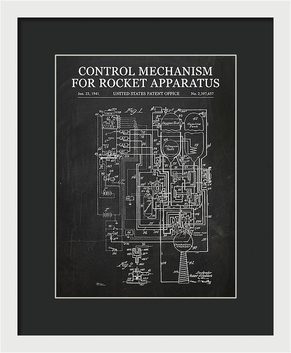 Control Mechanism For Rocket Apparatus Goddard Chalkboard Patent Us2397657