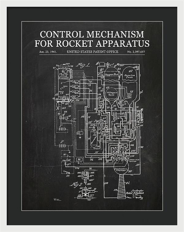 Control Mechanism For Rocket Apparatus Goddard Chalkboard Patent Us2397657