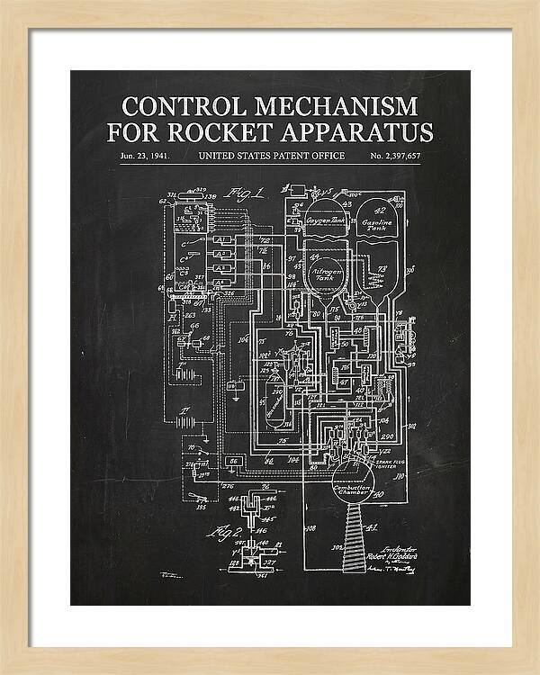 Control Mechanism For Rocket Apparatus Goddard Chalkboard Patent Us2397657