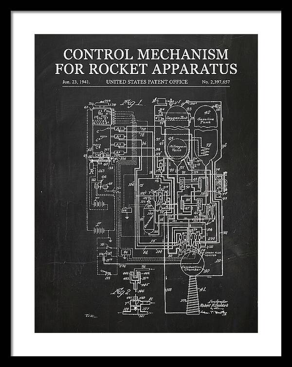 Control Mechanism For Rocket Apparatus Goddard Chalkboard Patent Us2397657