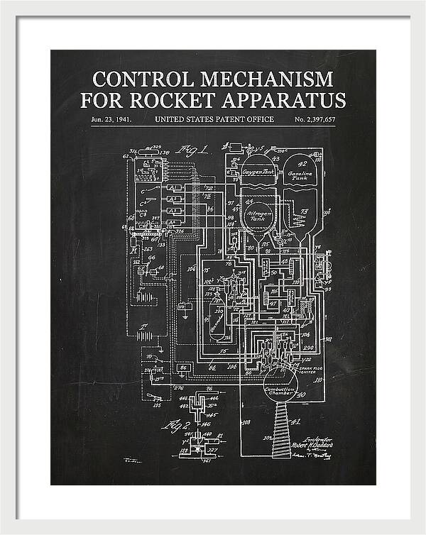 Control Mechanism For Rocket Apparatus Goddard Chalkboard Patent Us2397657