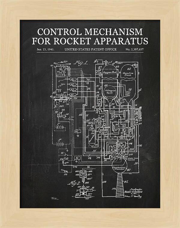 Control Mechanism For Rocket Apparatus Goddard Chalkboard Patent Us2397657