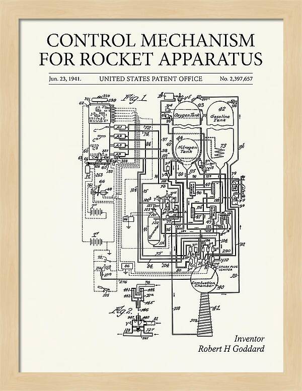 Control Mechanism For Rocket Apparatus Goddard Minimalist Patent Us2397657