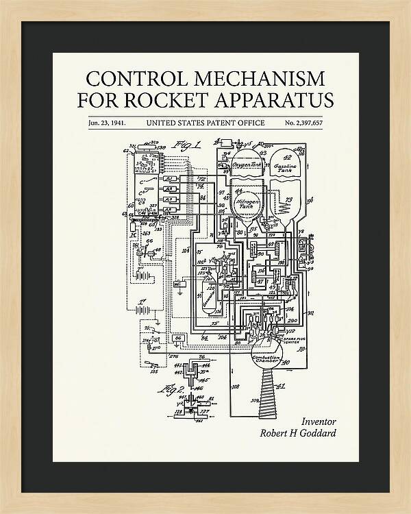 Control Mechanism For Rocket Apparatus Goddard Minimalist Patent Us2397657