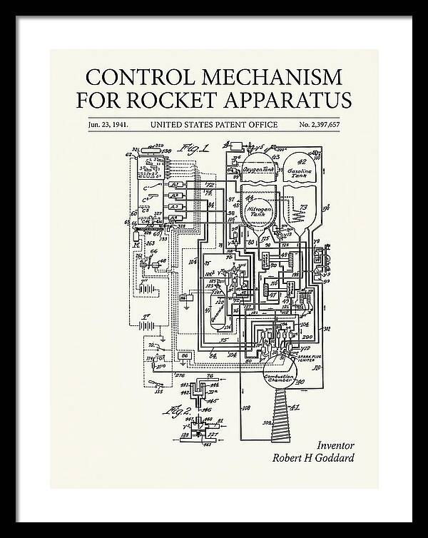 Control Mechanism For Rocket Apparatus Goddard Minimalist Patent Us2397657