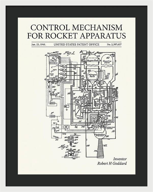 Control Mechanism For Rocket Apparatus Goddard Minimalist Patent Us2397657