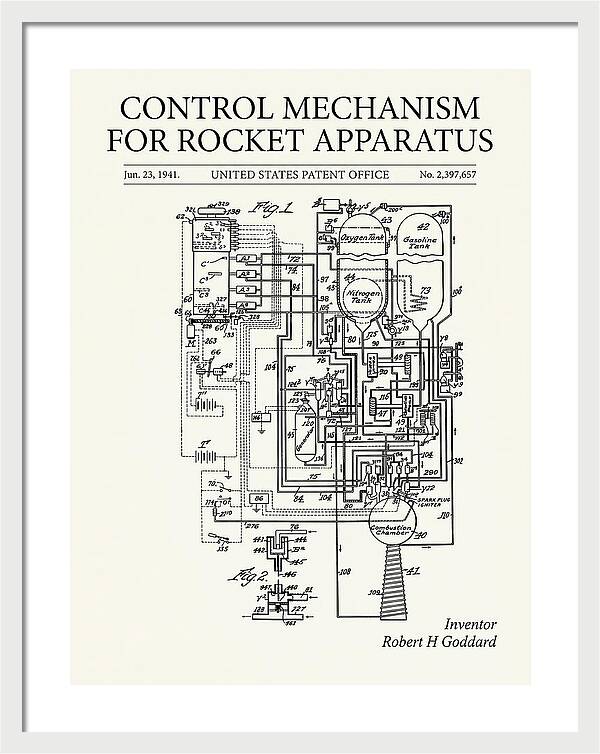 Control Mechanism For Rocket Apparatus Goddard Minimalist Patent Us2397657