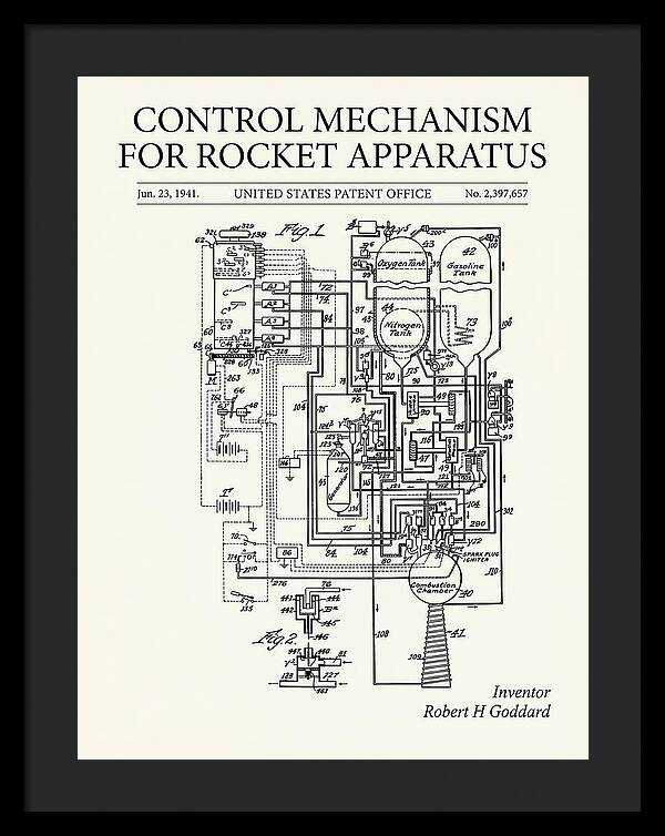 Control Mechanism For Rocket Apparatus Goddard Minimalist Patent Us2397657