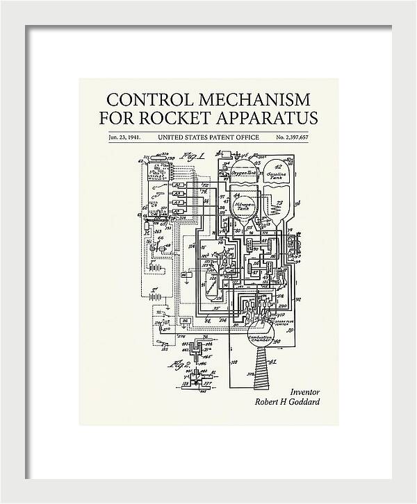 Control Mechanism For Rocket Apparatus Goddard Minimalist Patent Us2397657