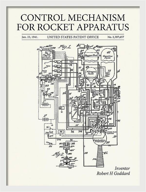 Control Mechanism For Rocket Apparatus Goddard Minimalist Patent Us2397657
