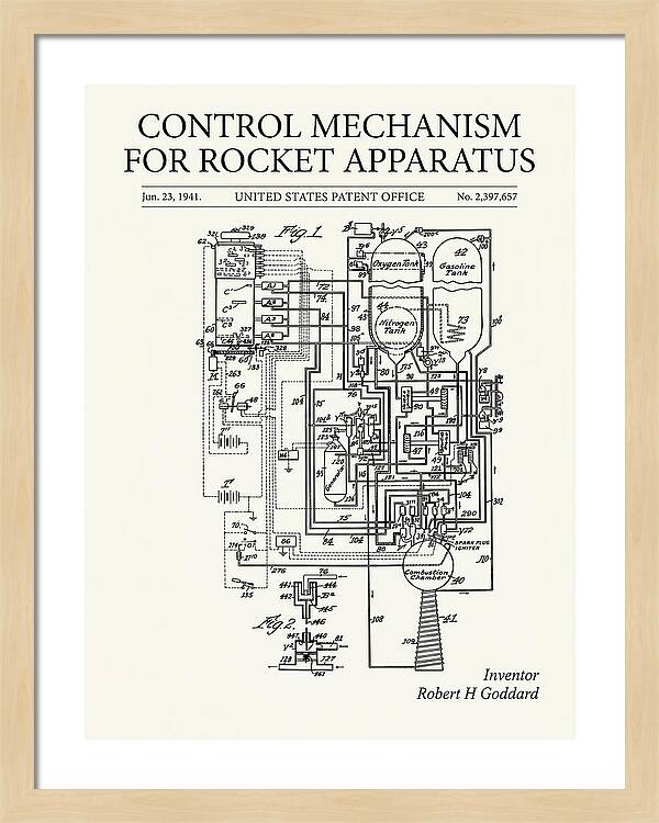 Control Mechanism For Rocket Apparatus Goddard Minimalist Patent Us2397657