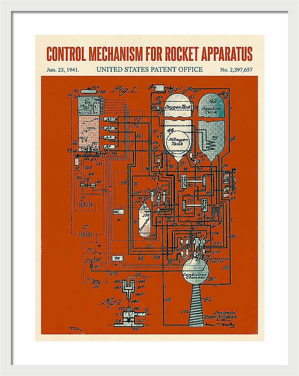 Control Mechanism For Rocket Apparatus Goddard Retro Patent Us2397657