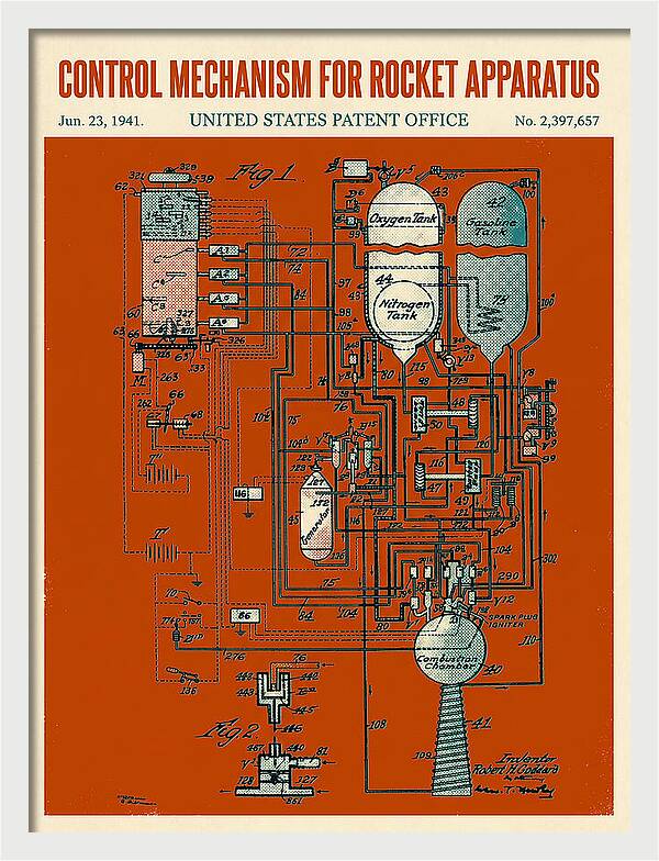 Control Mechanism For Rocket Apparatus Goddard Retro Patent Us2397657