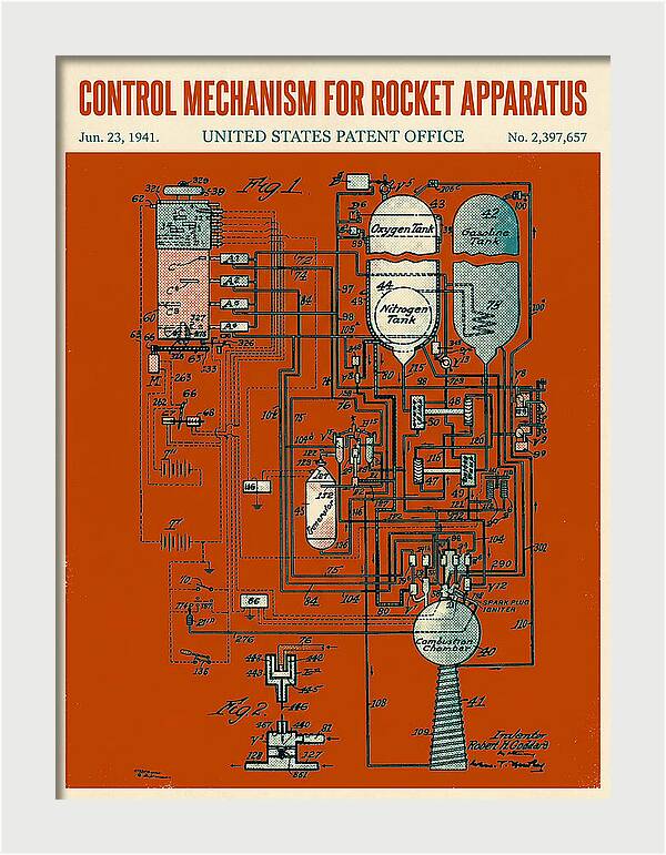 Control Mechanism For Rocket Apparatus Goddard Retro Patent Us2397657