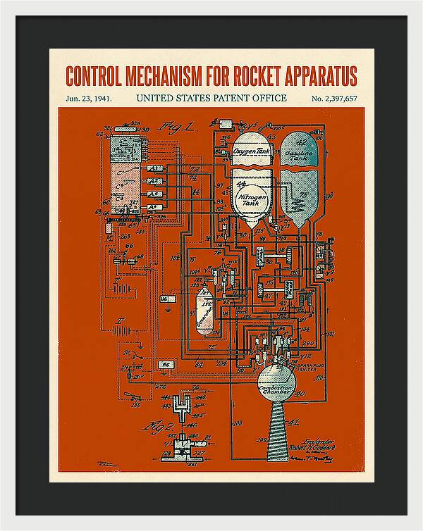Control Mechanism For Rocket Apparatus Goddard Retro Patent Us2397657