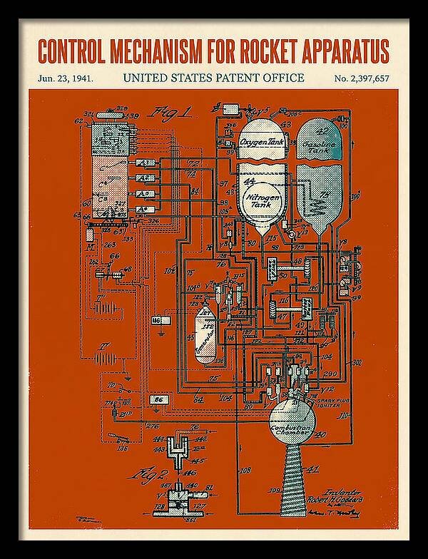 Control Mechanism For Rocket Apparatus Goddard Retro Patent Us2397657