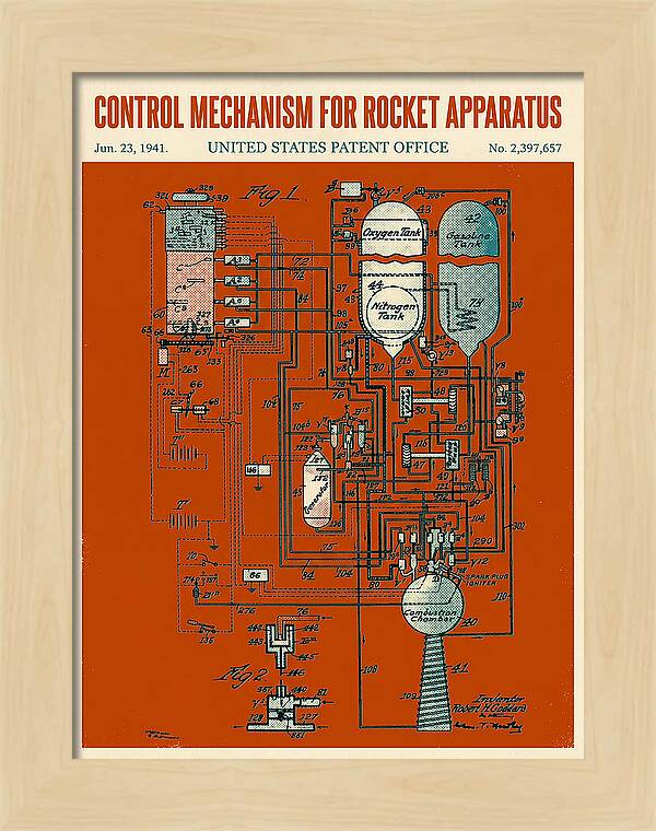 Control Mechanism For Rocket Apparatus Goddard Retro Patent Us2397657