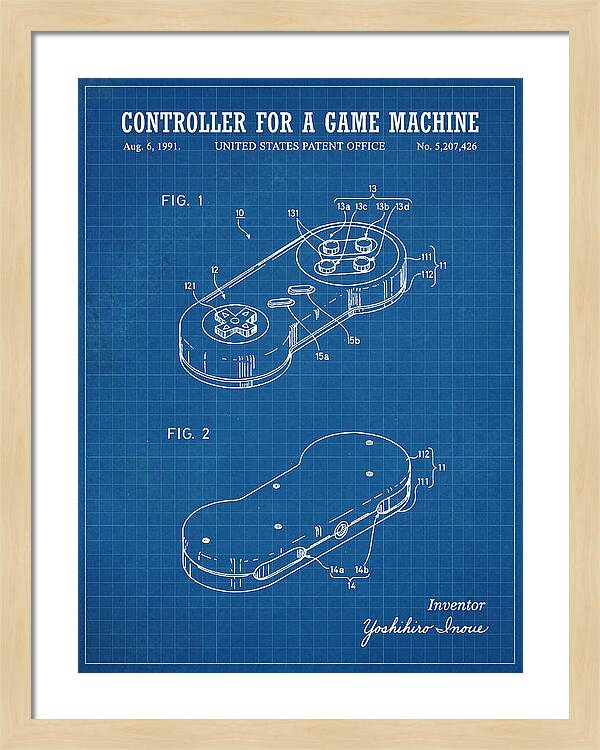 Controller For A Game Machine Super Famicom Blueprint Patent Us5207426a