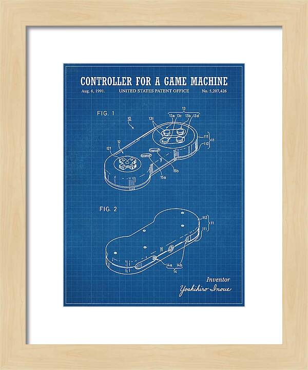 Controller For A Game Machine Super Famicom Blueprint Patent Us5207426a