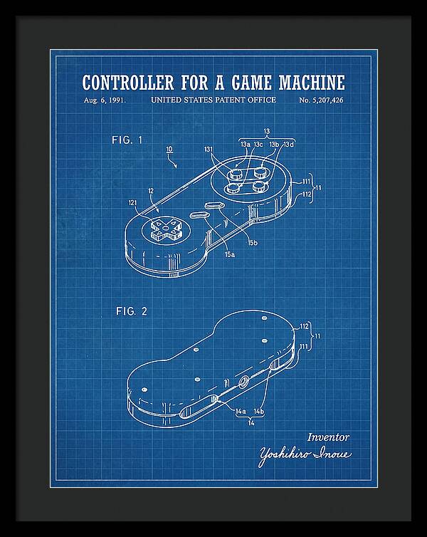 Controller For A Game Machine Super Famicom Blueprint Patent Us5207426a