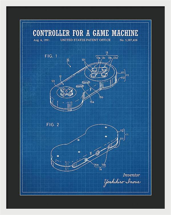 Controller For A Game Machine Super Famicom Blueprint Patent Us5207426a