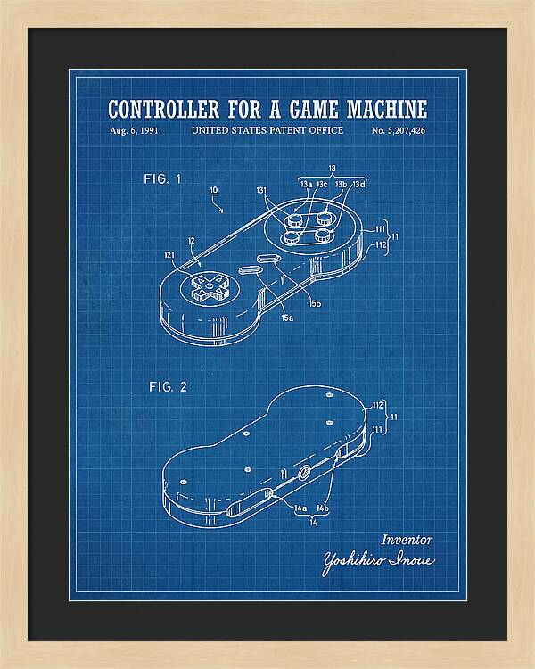 Controller For A Game Machine Super Famicom Blueprint Patent Us5207426a