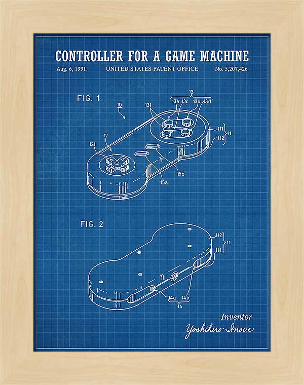 Controller For A Game Machine Super Famicom Blueprint Patent Us5207426a