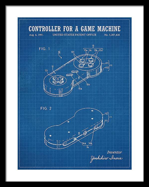 Controller For A Game Machine Super Famicom Blueprint Patent Us5207426a