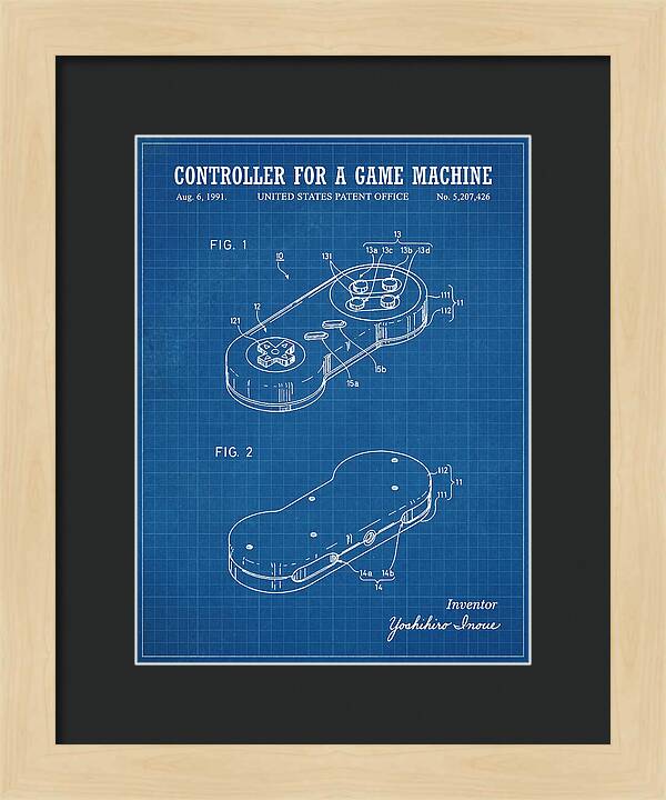 Controller For A Game Machine Super Famicom Blueprint Patent Us5207426a