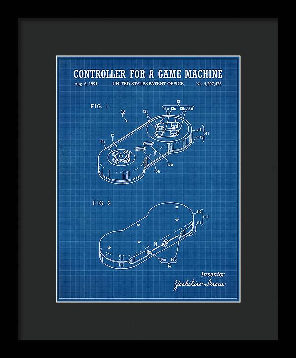 Controller For A Game Machine Super Famicom Blueprint Patent Us5207426a