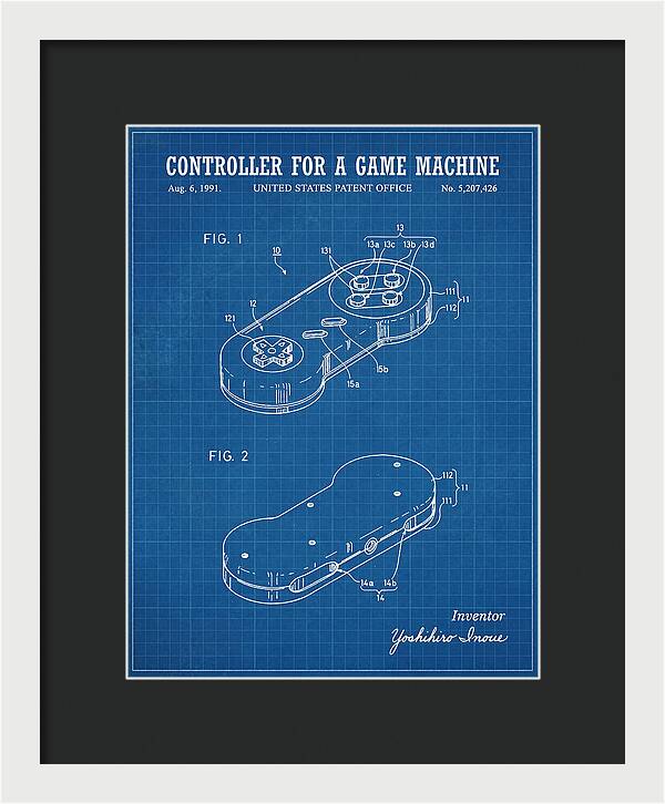 Controller For A Game Machine Super Famicom Blueprint Patent Us5207426a