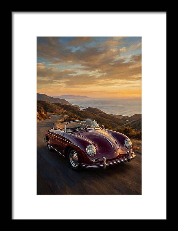 Convertible Car At Sunset