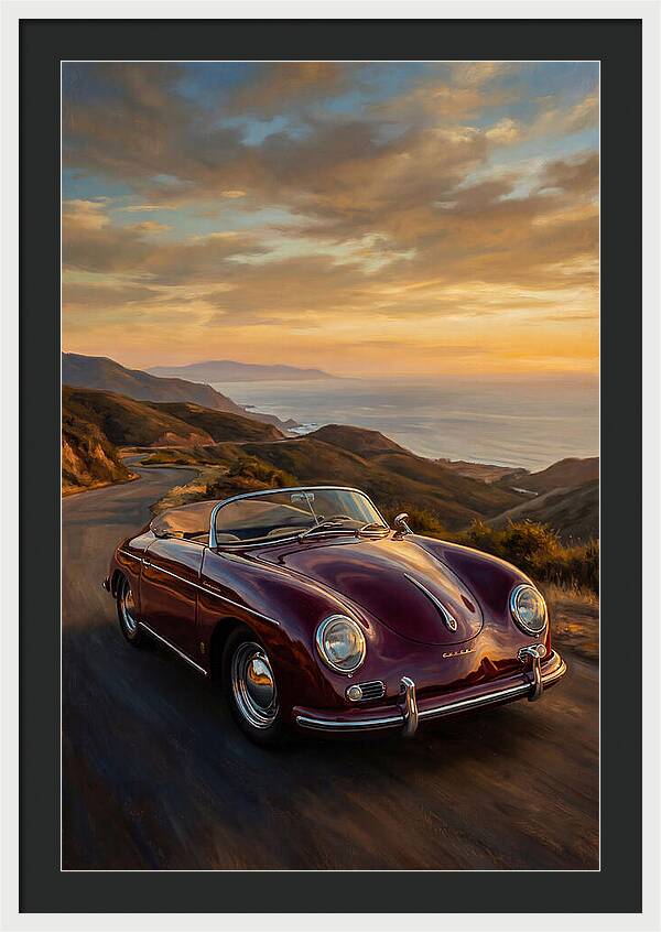 Convertible Car At Sunset