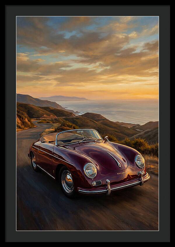 Convertible Car At Sunset
