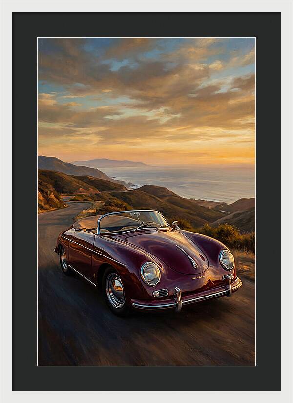 Convertible Car At Sunset