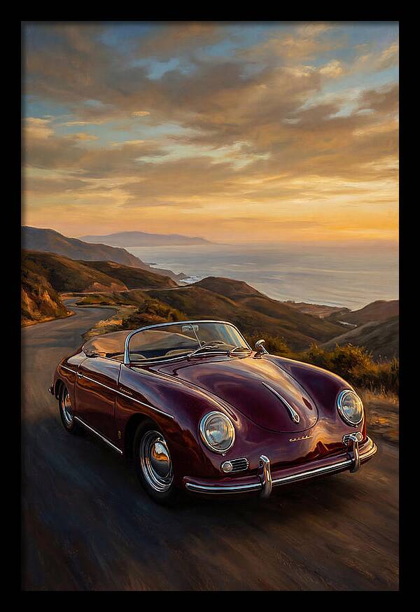 Convertible Car At Sunset