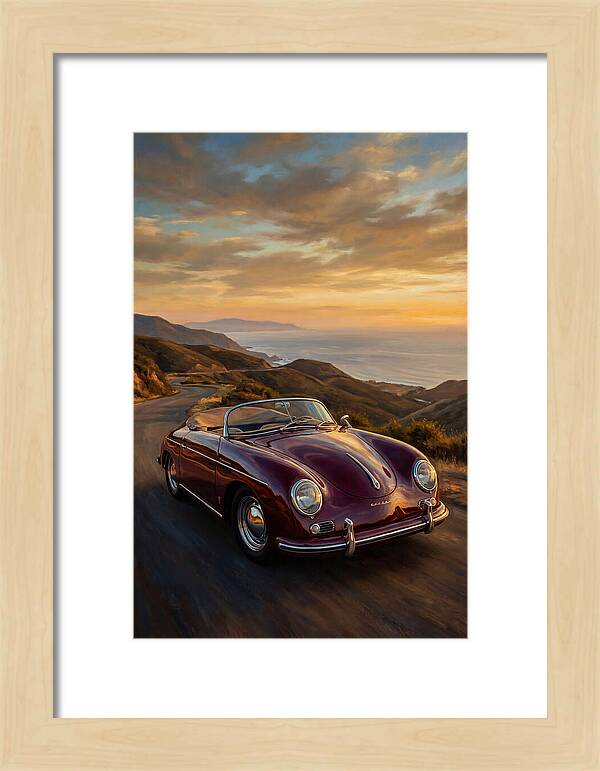 Convertible Car At Sunset