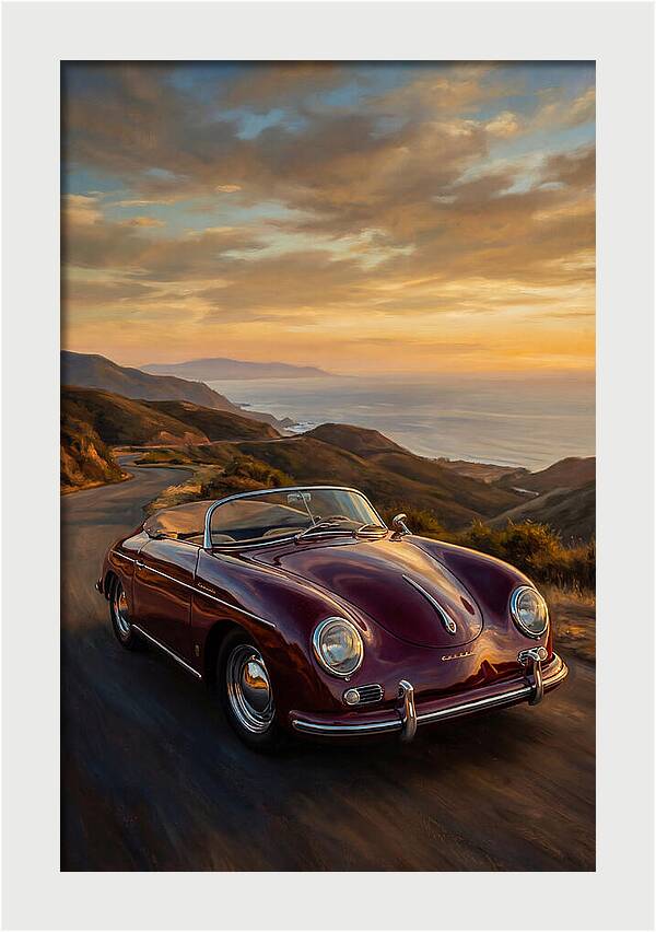 Convertible Car At Sunset