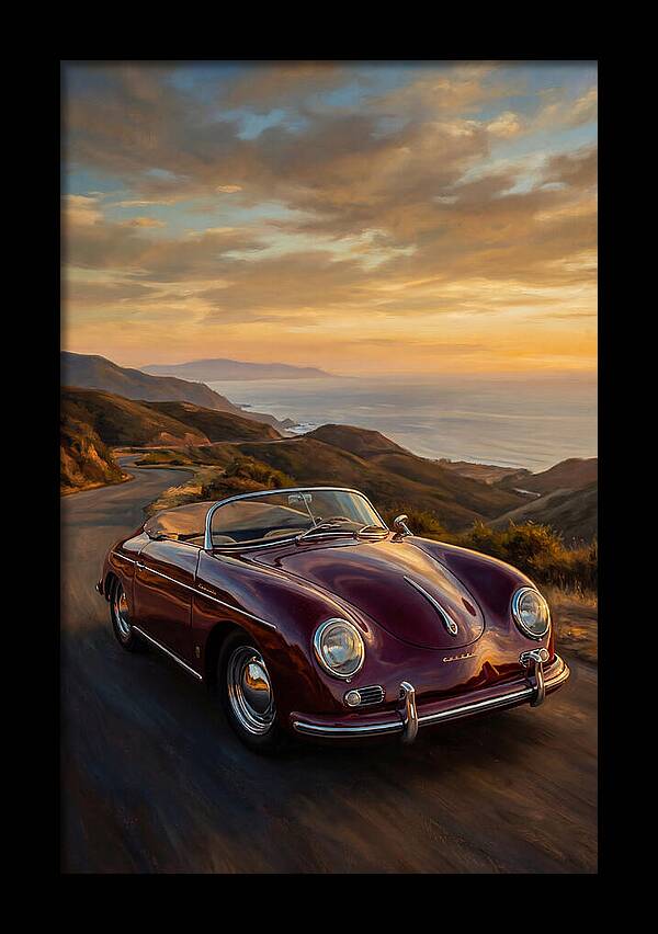 Convertible Car At Sunset
