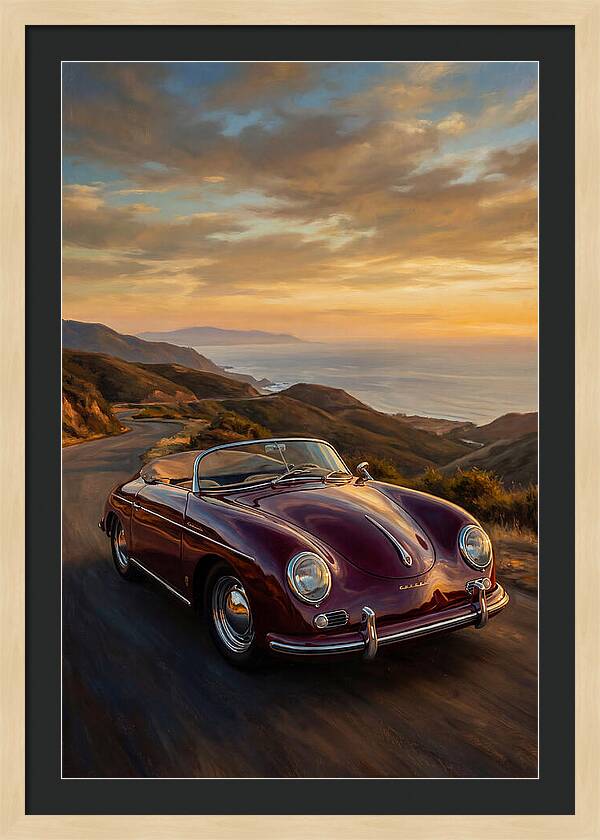 Convertible Car At Sunset