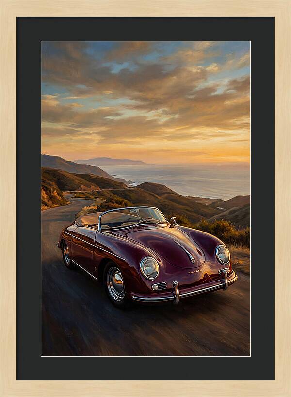 Convertible Car At Sunset