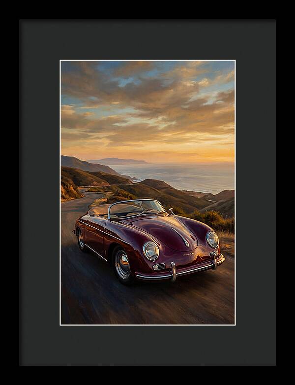 Convertible Car At Sunset