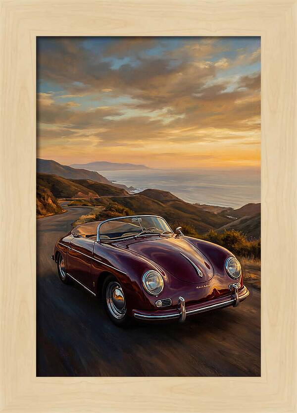 Convertible Car At Sunset