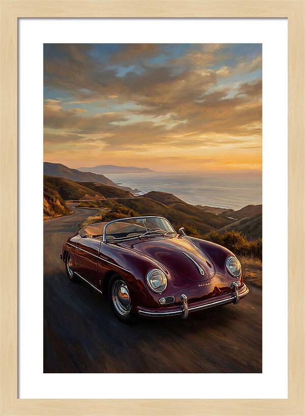 Convertible Car At Sunset
