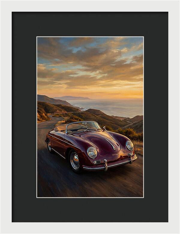 Convertible Car At Sunset