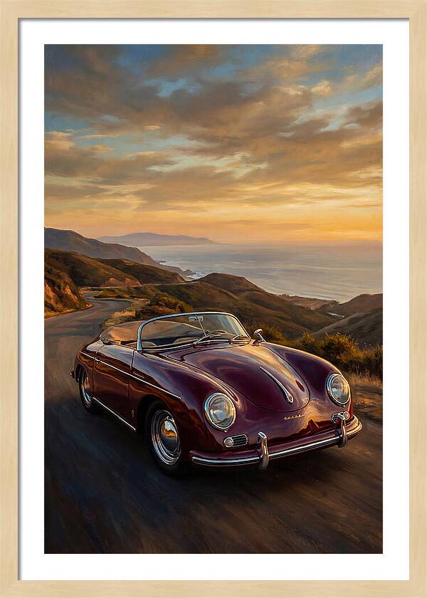 Convertible Car At Sunset